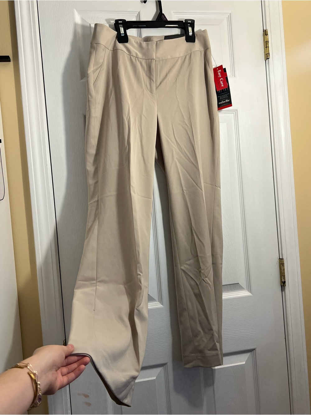 NWT Rafaella Light Beige Wide-Leg Trousers
